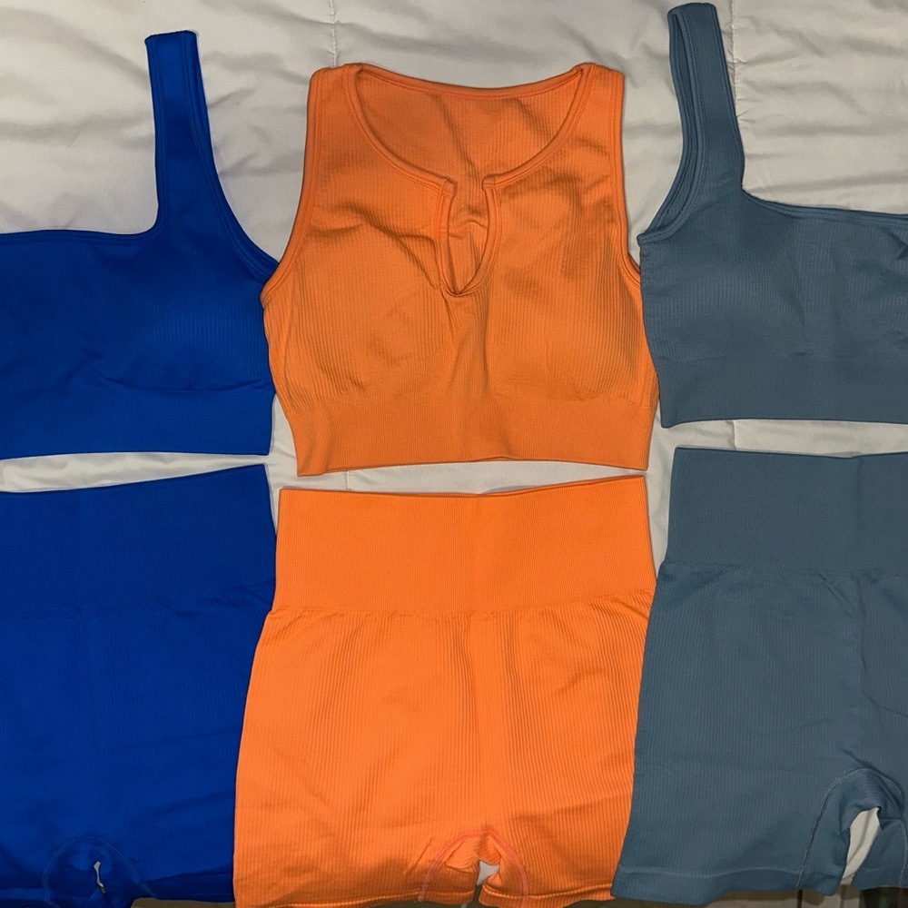 Colorful Ribbed Activewear Set